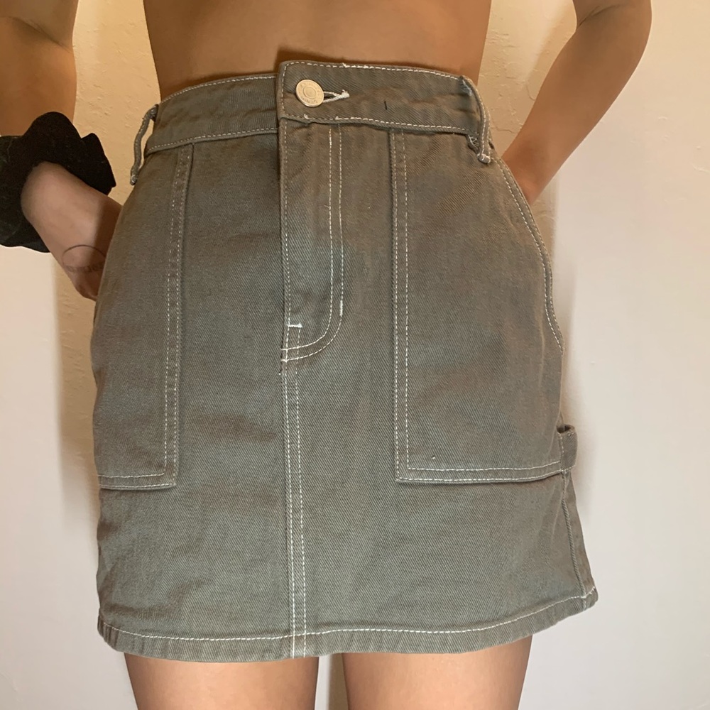 pacsun army green skirt